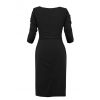 Czarna wyszczuplająca sukienka z marszczeniami i rękawem  - LaKey 178 2
