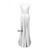 Długa satynowa suknia z dekoltem woda dla druhny na wesele - LaKey 193 3