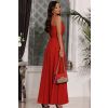Czerwona brokatowa sukienka na wąskich ramiączkach na wesele - Paris 3