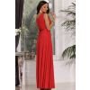 Czerwona brokatowa długa suknia wieczorowa na ramiączkach koperta - Salma PLUS SIZE 4