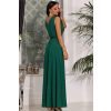 Długa zielona brokatowa suknia wieczorowa z dekoltem koperta- Salma PLUS SIZE 4