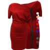 Czerwona kimonowa sukienka z ozdobnym suwakiem - LaKey Kenia dostawa w 24h