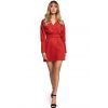 Kopertowa mini sukienka z paskiem czerwona LaKey m501 3