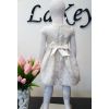 LaKey  Ala srebrna sukienka żakardowa dla dziewczynki 4
