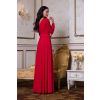 Czerwona zwiewna długa suknia wieczorowa z rękawem - Salma bis 7