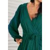 Szykowna zielona długa suknia wieczorowa z rękawem - Marina 2