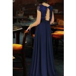 LaKey 324 Długa suknia z koronkowym topem i odkrytymi plecami 2