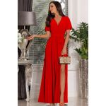 Czerwona gładka długa suknia wieczorowa - Estera
