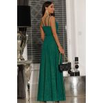 Zielona brokatowa sukienka na cienkich ramiączkach na wesele - Paris 4