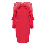 Czerwona dopasowana wąska sukienka z rękawami - LaKey Camilla dostawa w 24h 1
