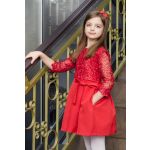 Koronkowa sukienka z rękawem dla dziewczynki model Dominika- wybór kolorów 8