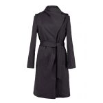 Czarny klasyczny płaszcz trencz na wiosnę - LaKey 002 dostawa w 24h