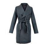 Szary oversizowy płaszcz flauszowy- wiosna, jesień - LaKey 004 dostawa w 24h