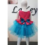 Sukienka LaKey Ariel różowa sukienka tiulowa z kokardą dla dziewczynki 2