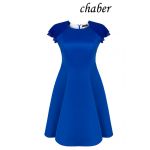 Chabrowa rozkloszowana sukienka z szyfonowym rękawkiem - LaKey Bella dostawa w 24h 1