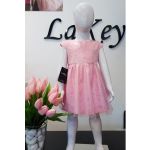 LaKey Dina różowa sukienka żakardowa z tiulem 1