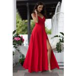 Czerwona zwiewna sukienka z koła na cienkich ramiączkach na wesele - Paris 1