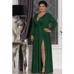 Zielona długa suknia wieczorowa z rękawem - Salma bis PlusSize
