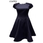Czarna rozkloszowana sukienka z szyfonowym rękawkiem - LaKey Bella 1