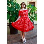 LaKey Cleo Czerwona Sukienka Koronkowa Midi 1