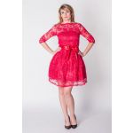 Czerwona sukienka koronkowa z rękawem  - LaKey Rosa dostawa w 24h 3
