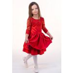 Sukienka dziecięca koronkowa z rękawem i rozkloszowaną spódnicą na wesele LaKey Anna 5