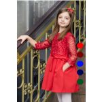 Koronkowa sukienka z rękawem dla dziewczynki model Dominika- wybór kolorów 1