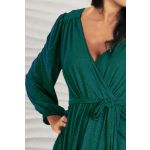 Szykowna zielona długa suknia wieczorowa z rękawem - Marina 2