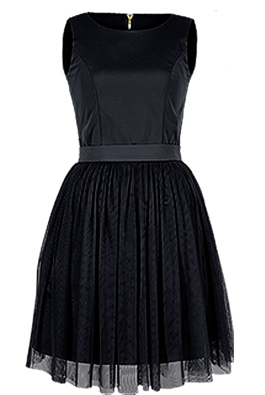 Czarna sukienka tiulowa z ozdobnym suwakiem LaKey 188 dostawa w 24h 1