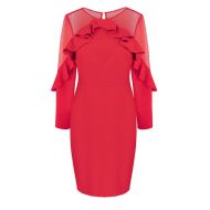 Czerwona dopasowana wąska sukienka z rękawami - LaKey Camilla  - Czerwona dopasowana wąska sukienka z rękawami - LaKey Camilla dostawa w 24h 1