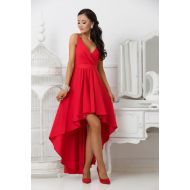Asymetryczna sukienka czerwona z dekoltem koperta - Dolores - Asymetryczna sukienka czerwona z dekoltem koperta - Dolores 1