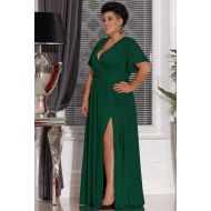 Zielona zmysłowa suknia z brokatem - Estera PLUS SIZE - Zielona zmysłowa suknia z brokatem - Estera PLUS SIZE 1