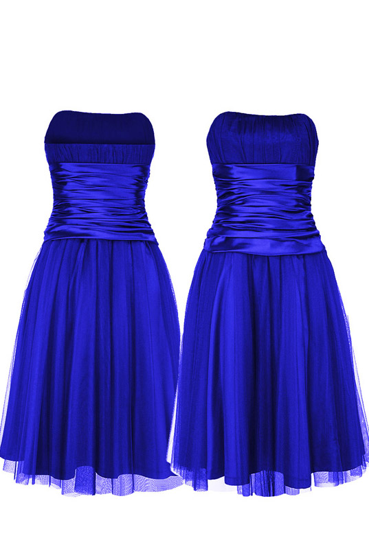 Niebieska gorsetowa sukienka tiulowa midi - LaKey 191 dostawa w 24h
