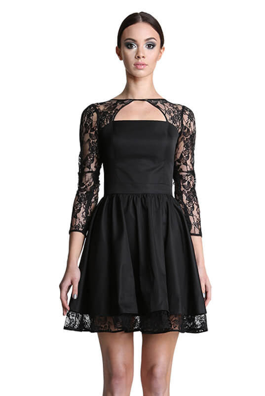 Czarna mini sukienka gorsetowa z koronką LaKey 248