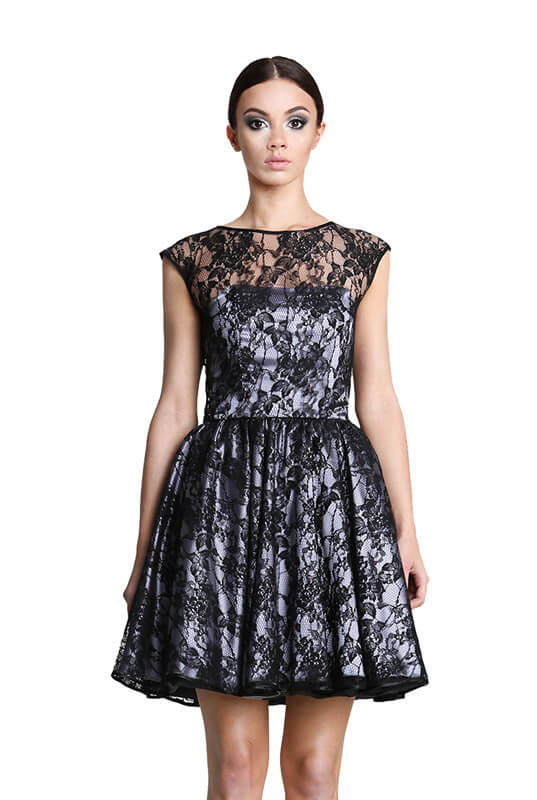 Czarna koronkowa mini sukienka gorsetowa LaKey 249
