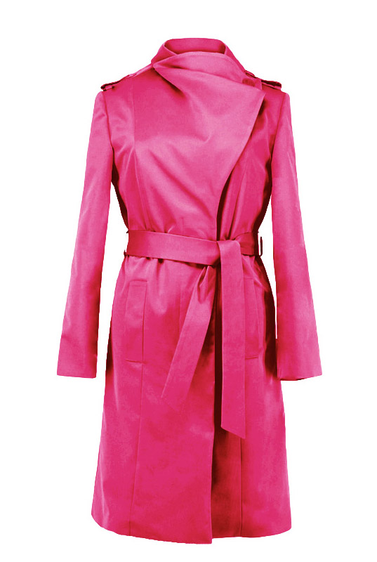 Różowy klasyczny płaszcz trencz na wiosnę - LaKey 002