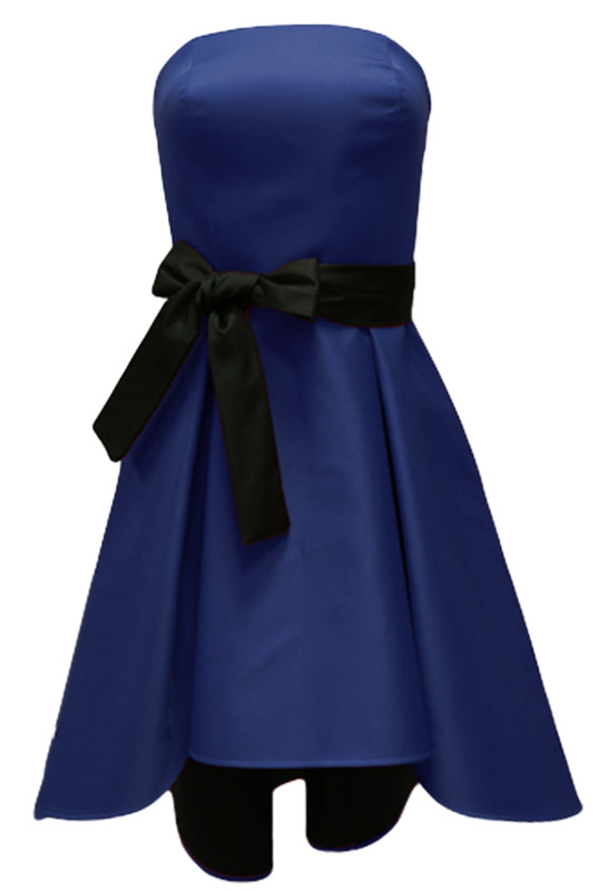 Granatowa gorsetowa sukienka asymetryczna  - LaKey Lori
